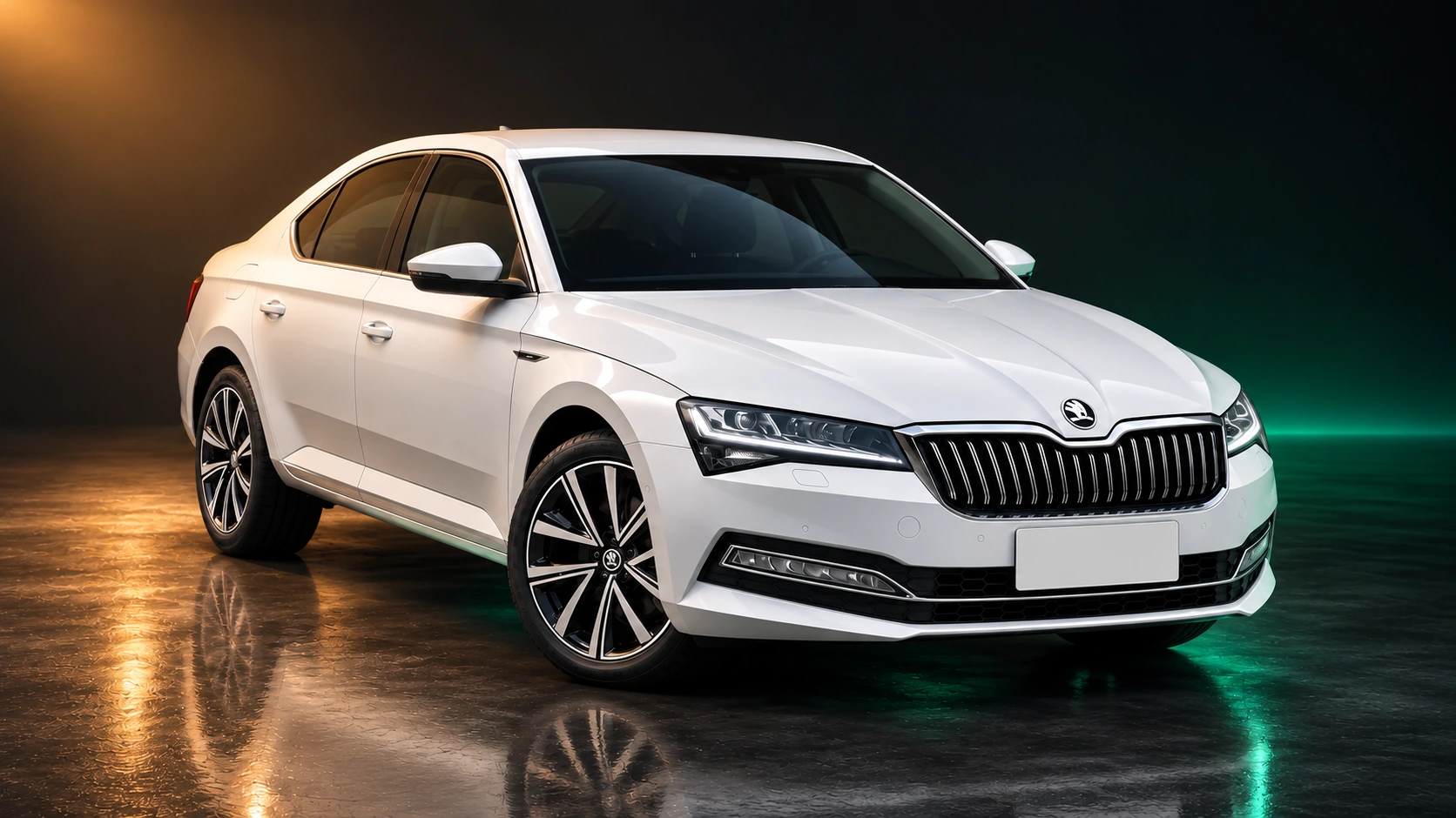 Светлая Skoda Superb третьего поколения после рестайлинга из Китая