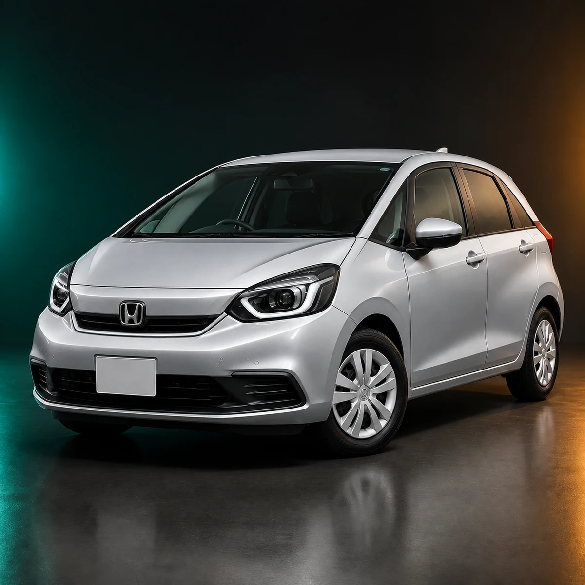 Серебристый праворульный Honda Fit четвёртого поколения, последний рестайлинг, полный привод