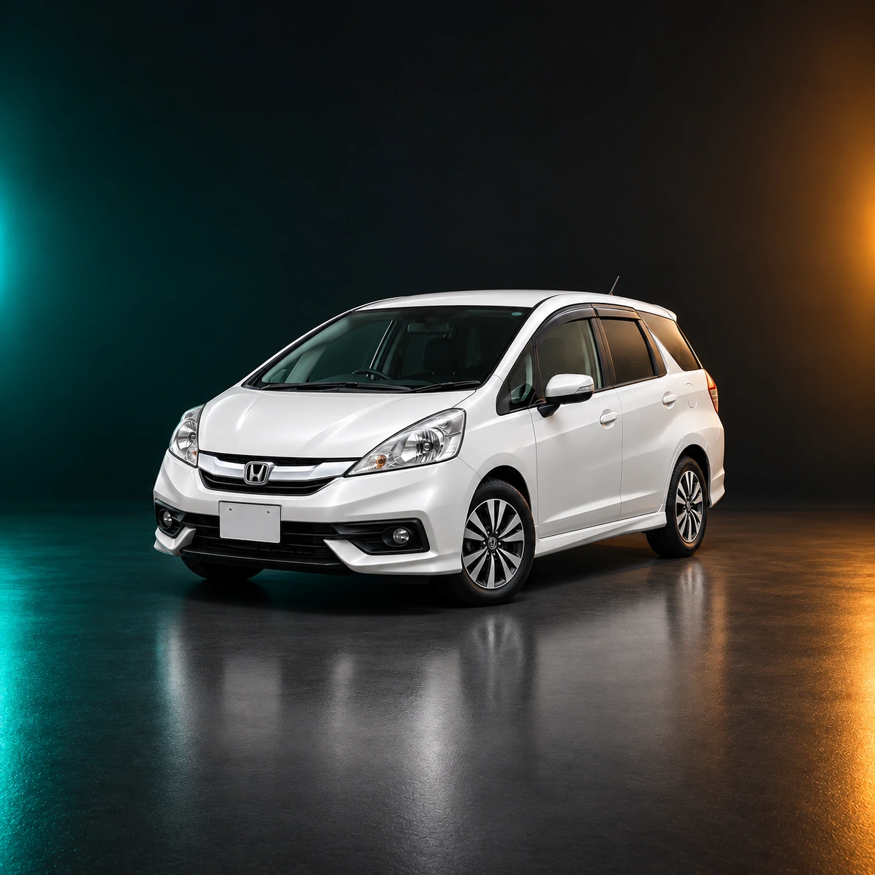 Светлый праворульный Honda Fit Shuttle первого поколения после рестайлинга с передним приводом