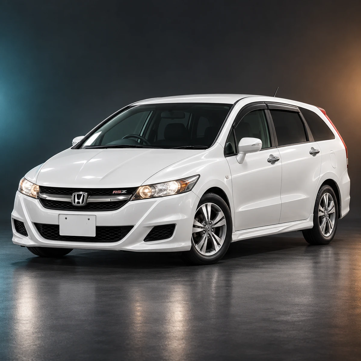 Светлый праворульный Honda Stream II поколения после рестайлинга