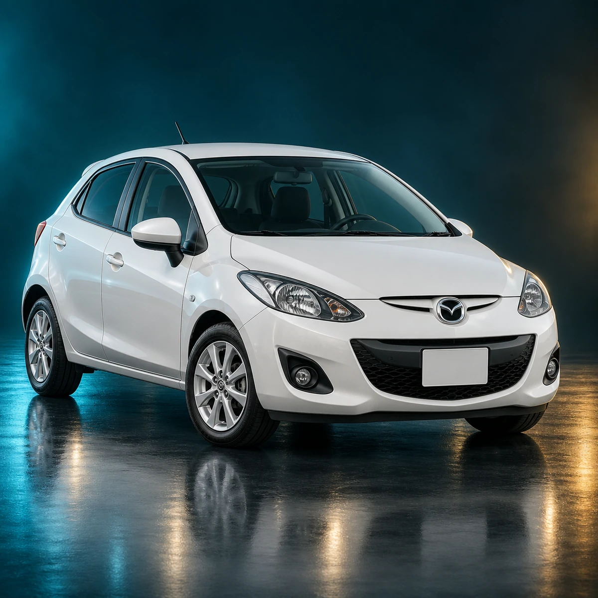 Светлая праворульная Mazda Demio третьего поколения после рестайлинга