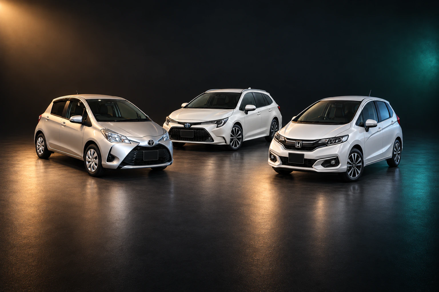 Праворульные Toyota Vitz, Toyota Corolla Touring и Honda Fit для города и поездок с багажом