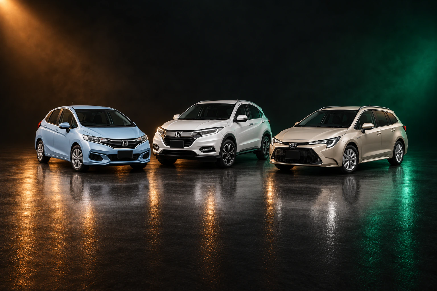 Honda Fit, Honda Vezel и Toyota Corolla Touring — японские автомобили разных типов кузова для Улан-Удэ